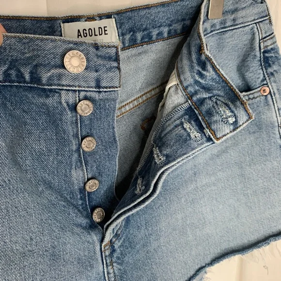 Agolde Parker Vintage Cut Off Shorts in Riptide